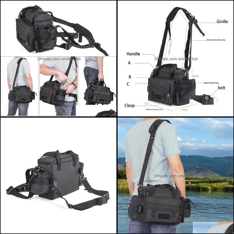 Fishing Accessories CAPACI Outdoor Bag Multifunctional Waterproof Waist Shoulder Messenger Tackle Reel Lure Storage