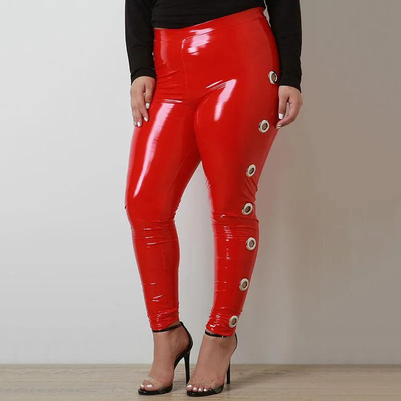 Plus Size Pants Women PVC Latex Leather Sexy Hollow Out PU Trousers Ladies  High Waist Bodycon Seamless Leggings Custom From Jovialrade, $53.15