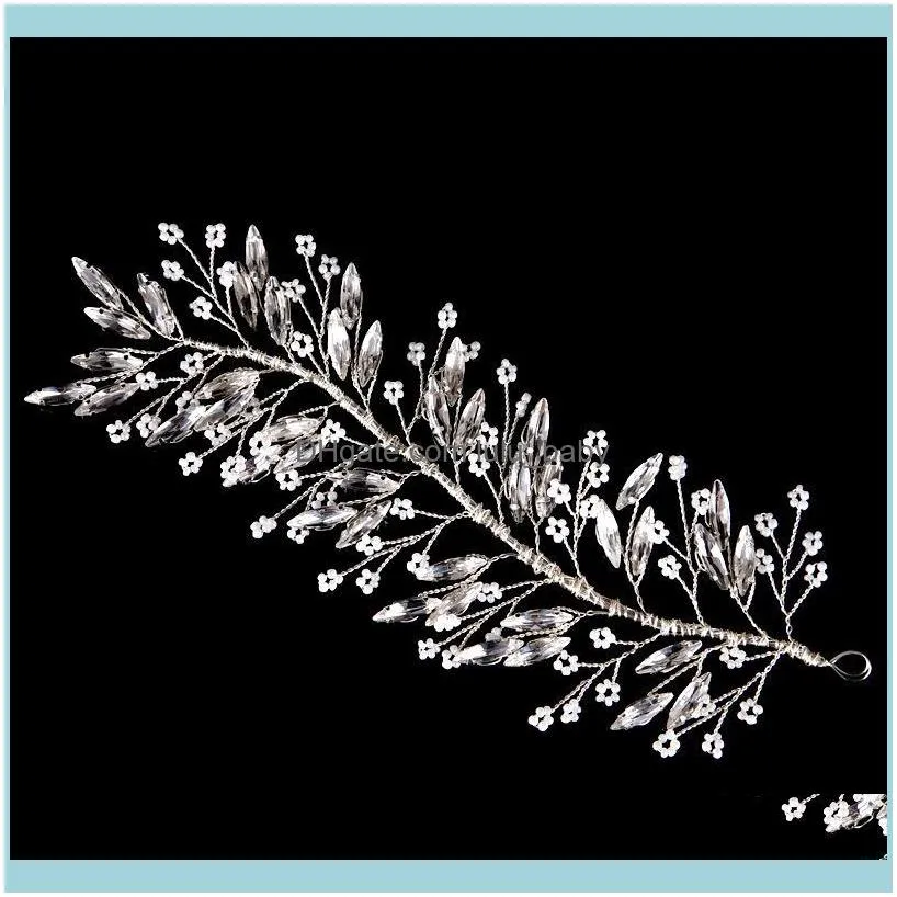 Hair Clips & Barrettes Est Fashion Silver Color Headband Wedding Crystal Vine Bridal Accessories Handmade Beading Headpiece Beautiful Nice