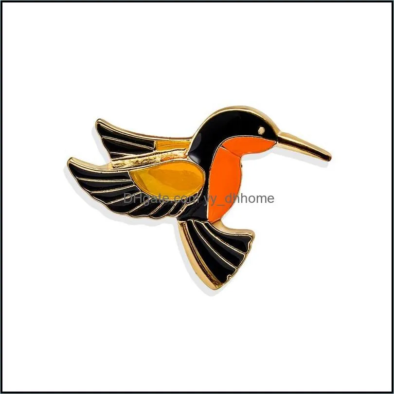 Pins, Brooches SHUANGR Classical Fashion Suits Sweater Accessories Cute Cartoon Enamel Birds Woodpecker Brooch Pins For Women Men