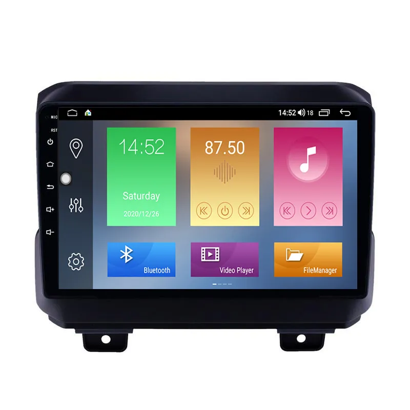Автомобильный DVD Radio Player для 2018-Jeep Wrangler с WiFi USB AUX HD TouchScreen 9-дюймовый Android 10,0 GPS
