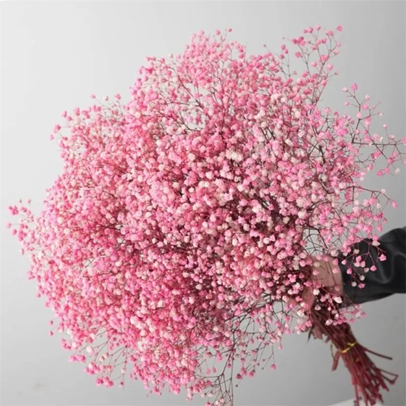 Fiori naturali freschi secchi conservati Gypsophila panicolata, mazzi di fiori di respiro del bambino regalo per la decorazione di nozze, San Valentino 220311