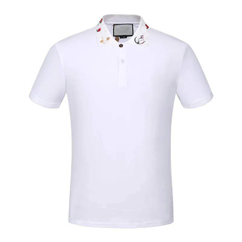 Polo homme marque grande taille coton polo homme coupe ajustée marque vêtements noir solide polo