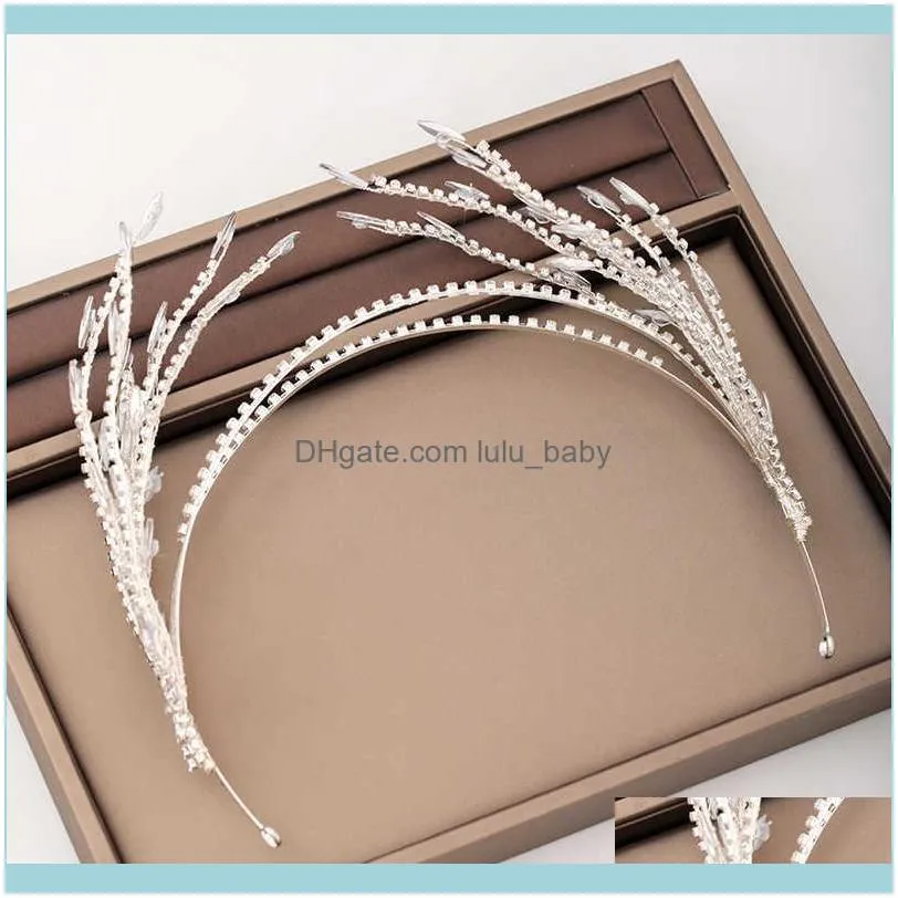 Silver Color Gold Fashion Hair Accessories Crystal Rhinestone Hairbands For Women Bride Tiaras And Crown Headpiece Jewelry