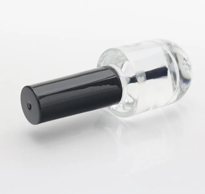 2021 nouvelle bouteille vide en verre transparent rond de 10 ml avec outil de maquillage de brosse vernis à ongles contenants cosmétiques vides