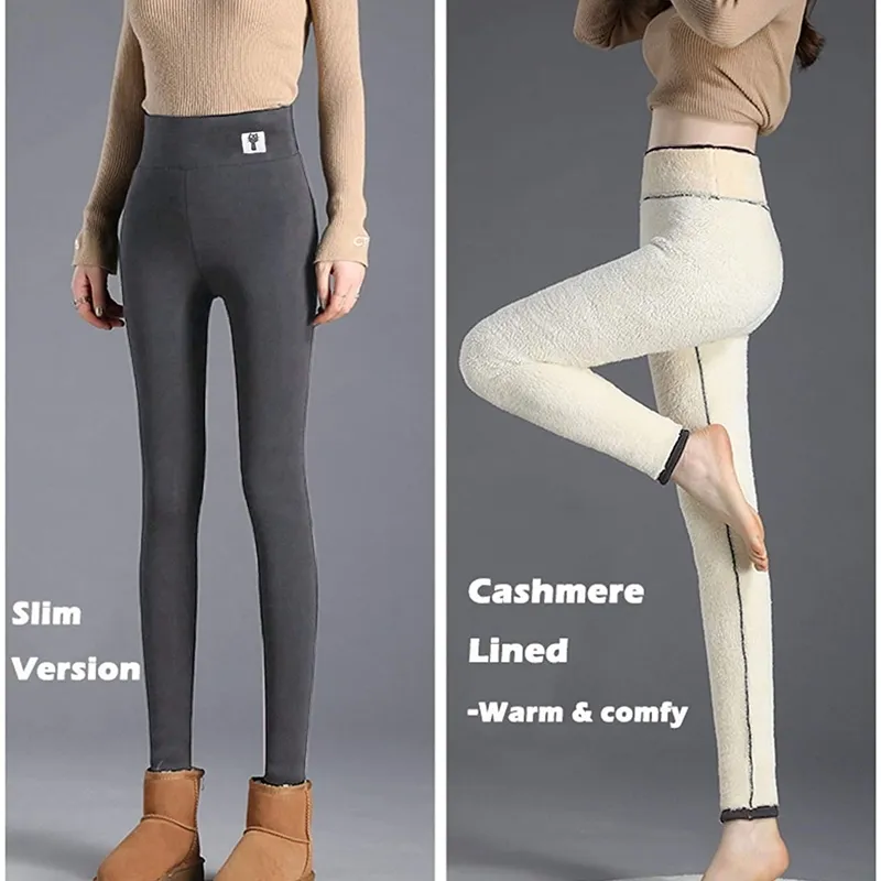 Winter Womens Sherpa Fleece Lined High Waist Thermal Thick Leggings For  Winter In Cashmere Black Gray For Cold Weather And Warmth Style 211215 From  Dou05, $12.56