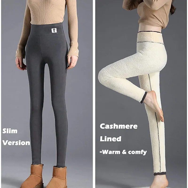 Women Winter Sherpa Fleece Lined Leggings Thermal Warm Pants