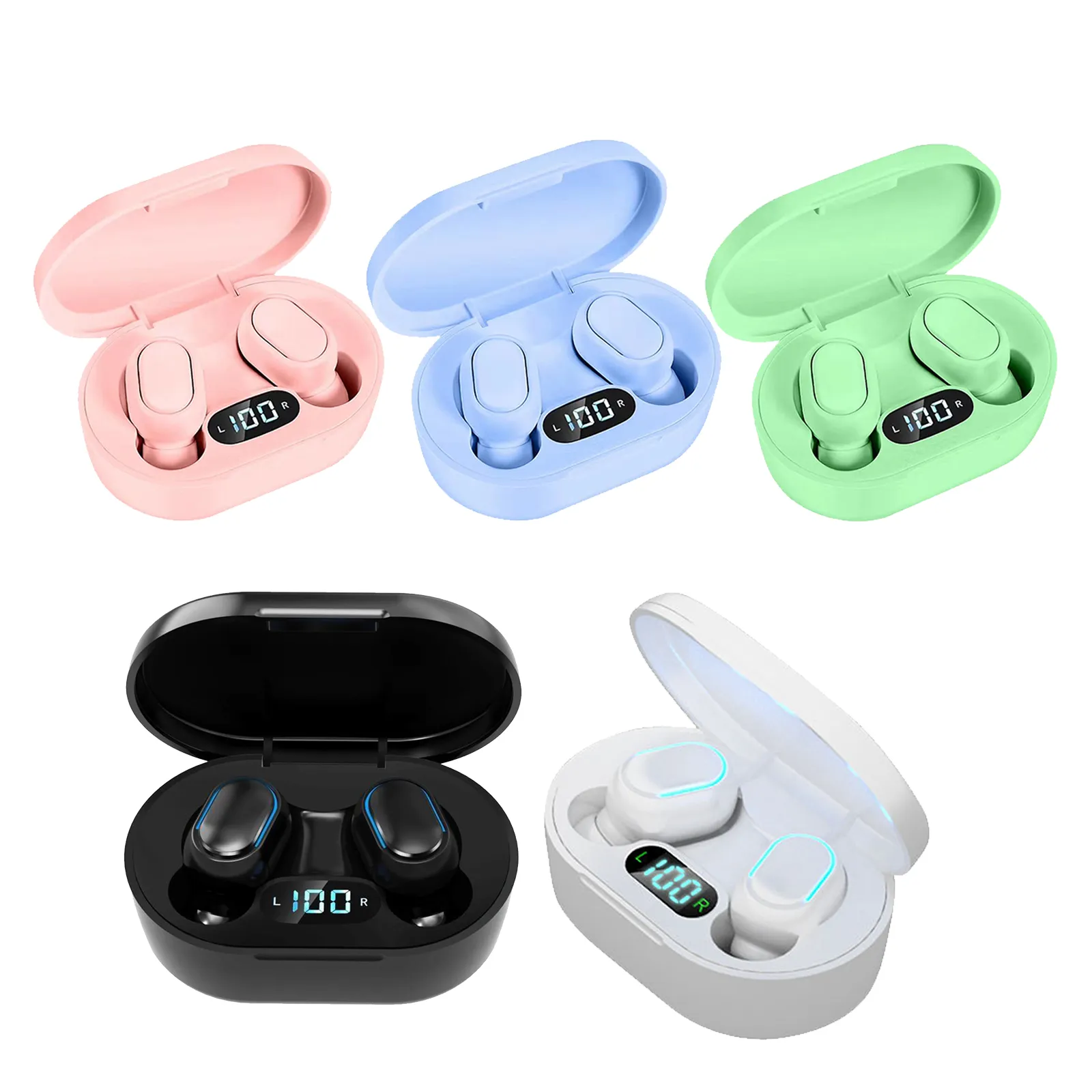 Auriculares inalámbricos Bluetooth auriculares con micrófono estuche de  carga inalámbrica 58 horas de reproducción, pantalla LED, auriculares sobre  la