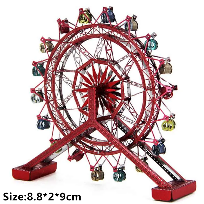 Rotatif grande roue coloré voiture 3D métal Puzzles modèles Kits découpé au Laser assembler puzzle adulte cadeau éducatif Collection jouet