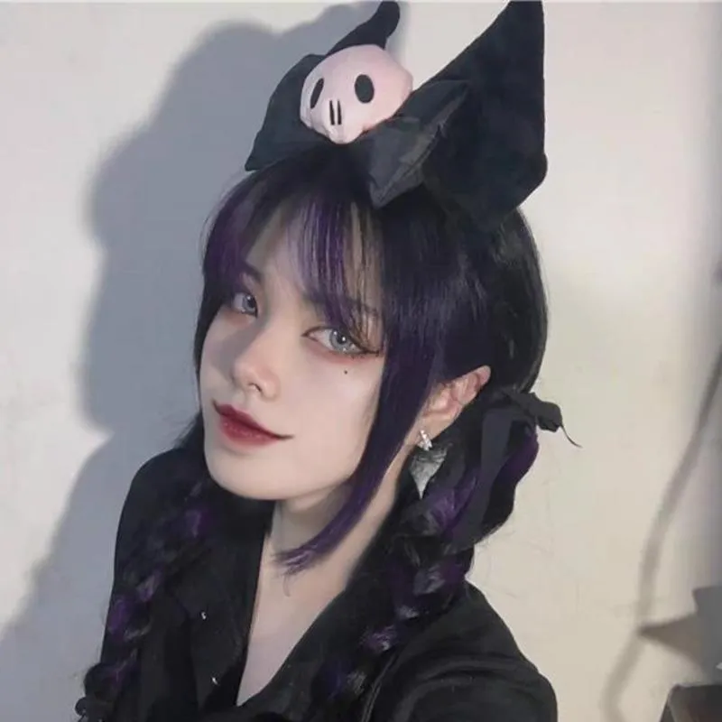 Parti Favor Sanrioed Kafa Küro Melodili Saç Hoop Kawaii Karikatür Firkete Kadın Cosplay