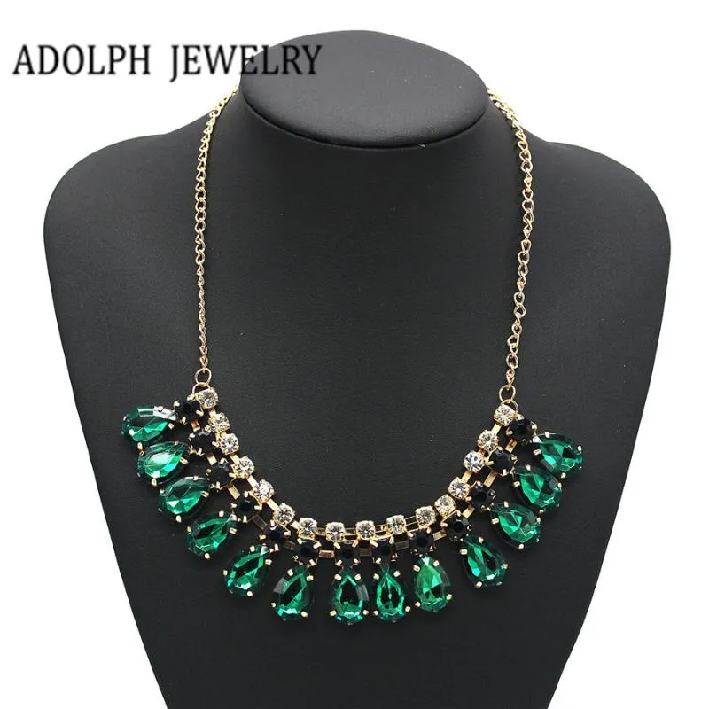 Ювелирные изделия 2014 Fashion Gem Gem Gem Gold Color Ожерелья подвески оптом Choker for Women Chokers