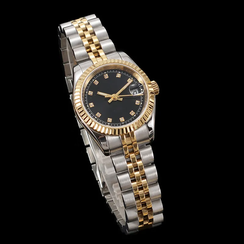 Women Dress Watches Full Rostly Steel 26mm Sapphire Ladies Silver Waterproof Luminous Watch Montres de Luxe Femme292g