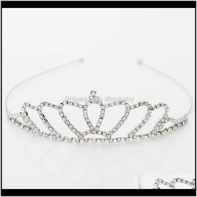 new design beautiful shiny crystal bridal tiara party pageant silver plated crown headband cheap wedding ps2966