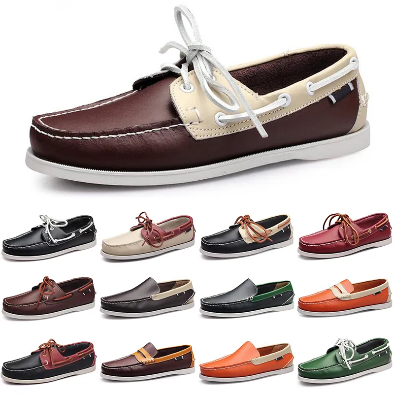 scarpe casual da uomo mocassini sneakers in pelle fondo taglio basso classico triplo nero rosso bianco scarpa da uomo trainer