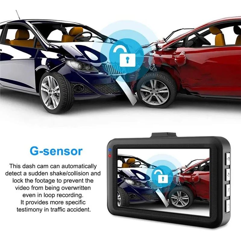 3-Kanal Dashcam 1080P – Nachtsicht, G-Sensor, Loo Produktbild-Vorschau 4