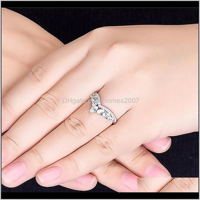 luxury female queen crown open ring rose gold silver color engagement vintage white zircon stone wedding rings for women