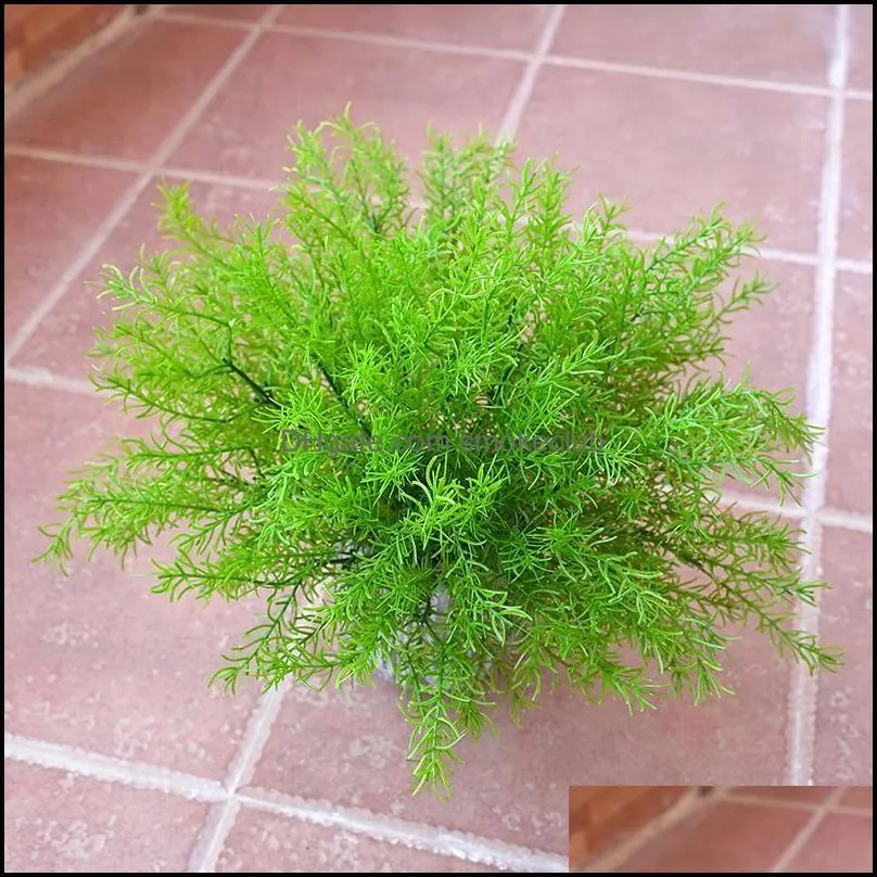 1 Pcs Artificial Asparagus Fern Grass High Quality Shrub Flower Home Office Green Plastic Decorative Plant