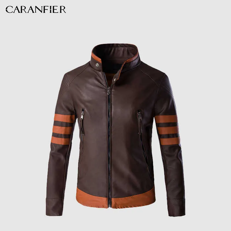 Caranfier Męskie Skórzane Kurtki Męskie Faux Faux Winter Coats Punk Motorcycle Biker Mężczyzna Zamszowa Kurtka Wiatrówka Rowerowa Płaszcz 211009