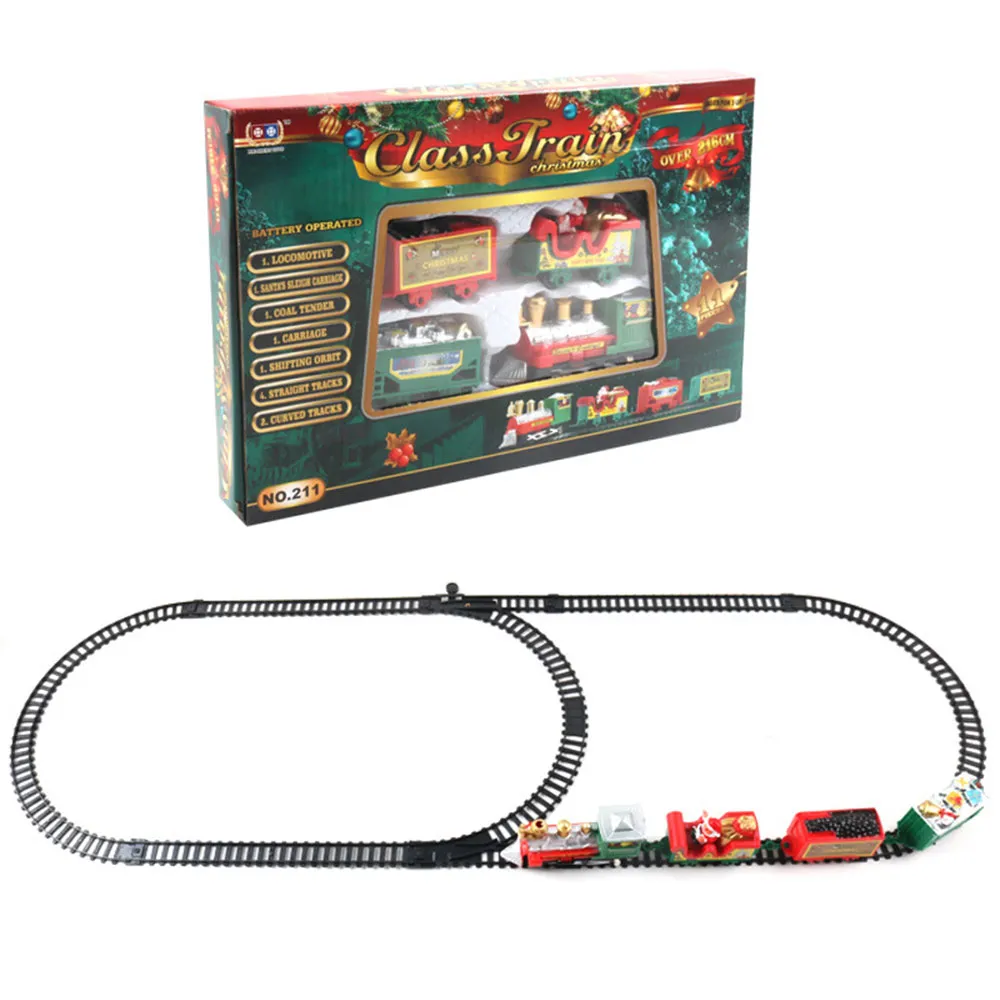 Simulation Weihnachten Elektrische Zug Dampf Zug Spielzeug Musik Eisenbahn Klassische Modell Kinder Kinder Spielzeug Weihnachten Geschenk