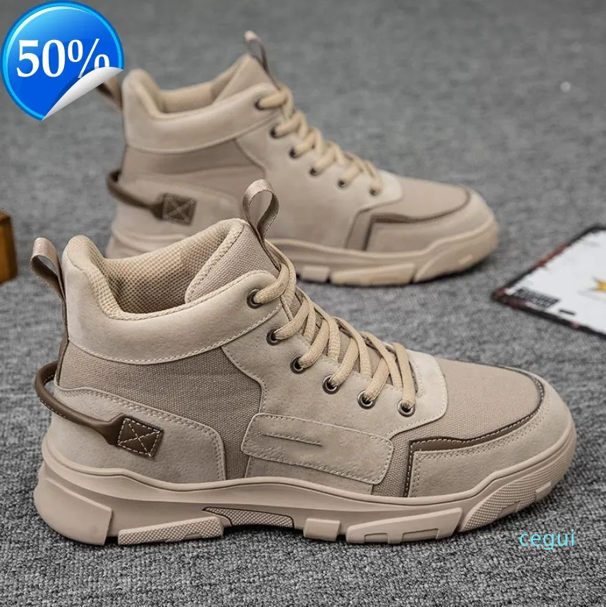 Martin boots men autumn and winter 's tooling British style Korean fashion versatile canvas shoes high top board