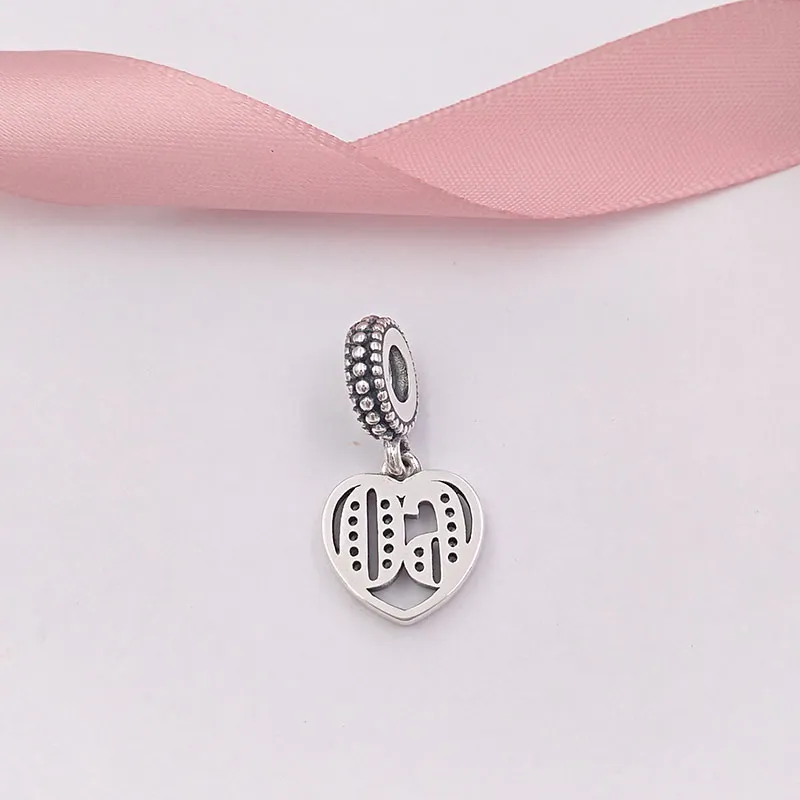 925 Sterling Silver Beads 60 jaar liefde hanger Charm Charms past Europese pandora -stijl sieraden armbanden ketting 797265cz annajewel