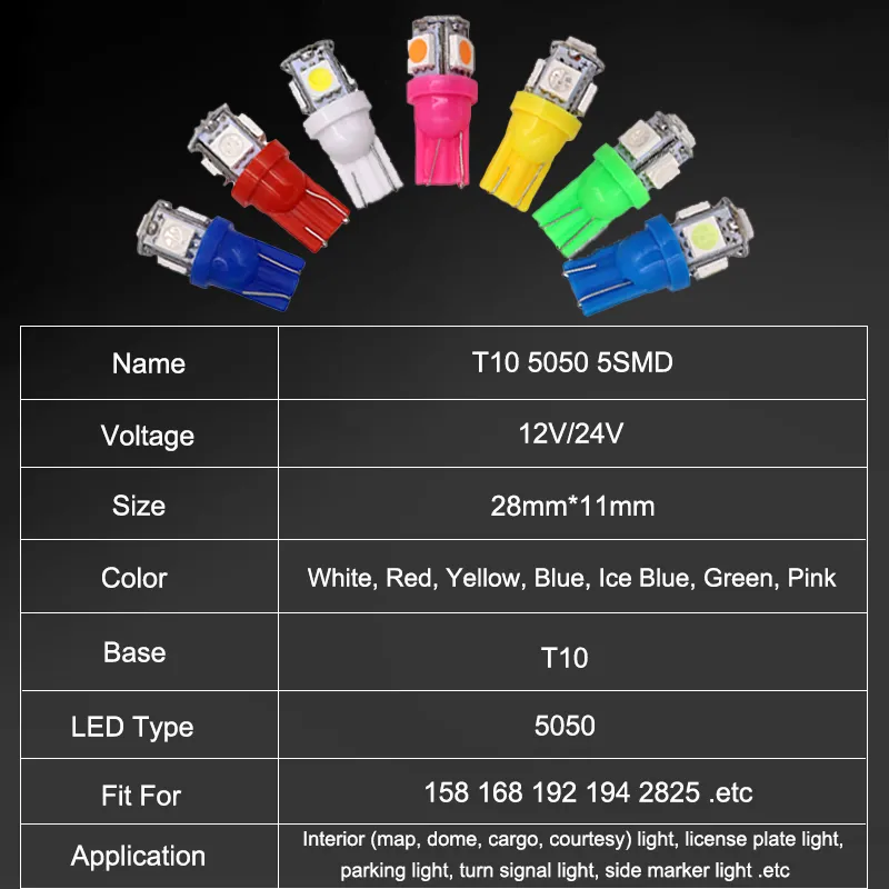 Wholesale T10 W5W led bulbs led Car Interior Dome Light Parking