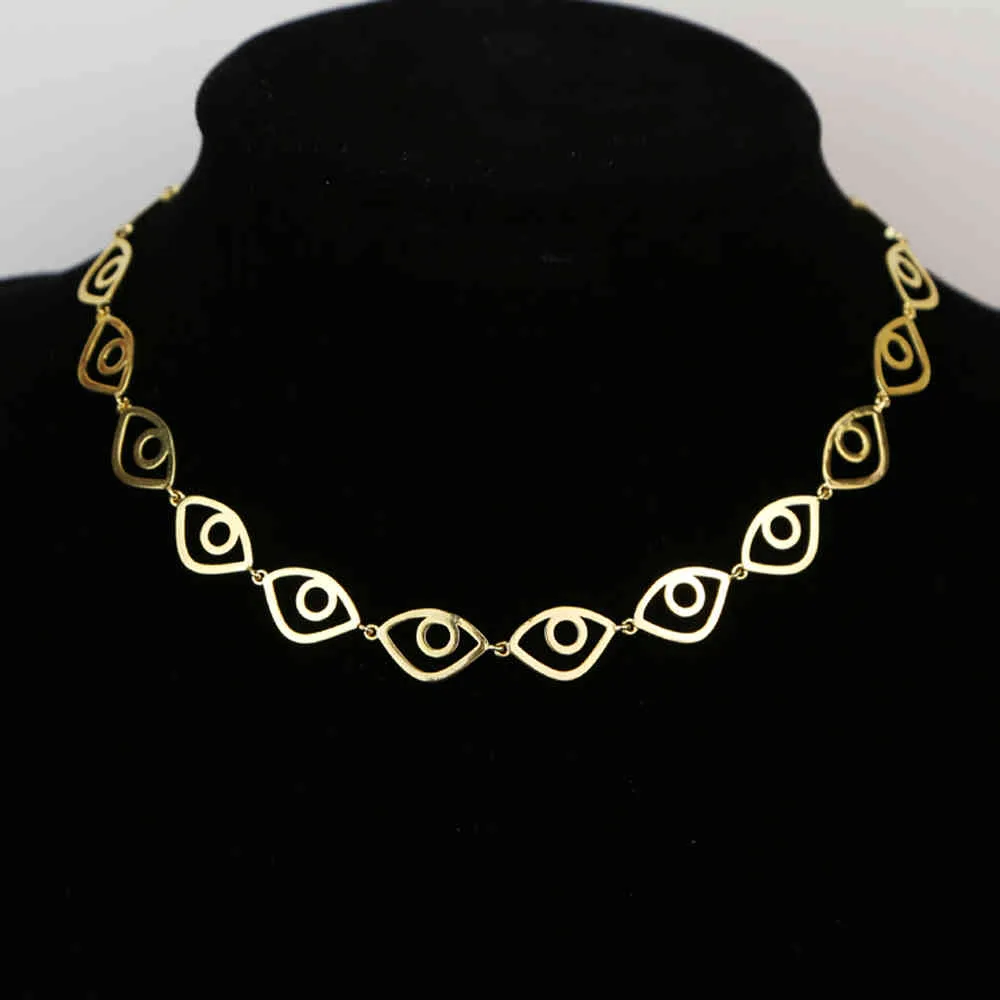 Kobiety Tureckie Linki Oczu Łańcuch 35 + 10 CM Choker Naszyjniki Szczęście Symbol Geometryczny Biżuteria Dla Naszyjnik Party Festival