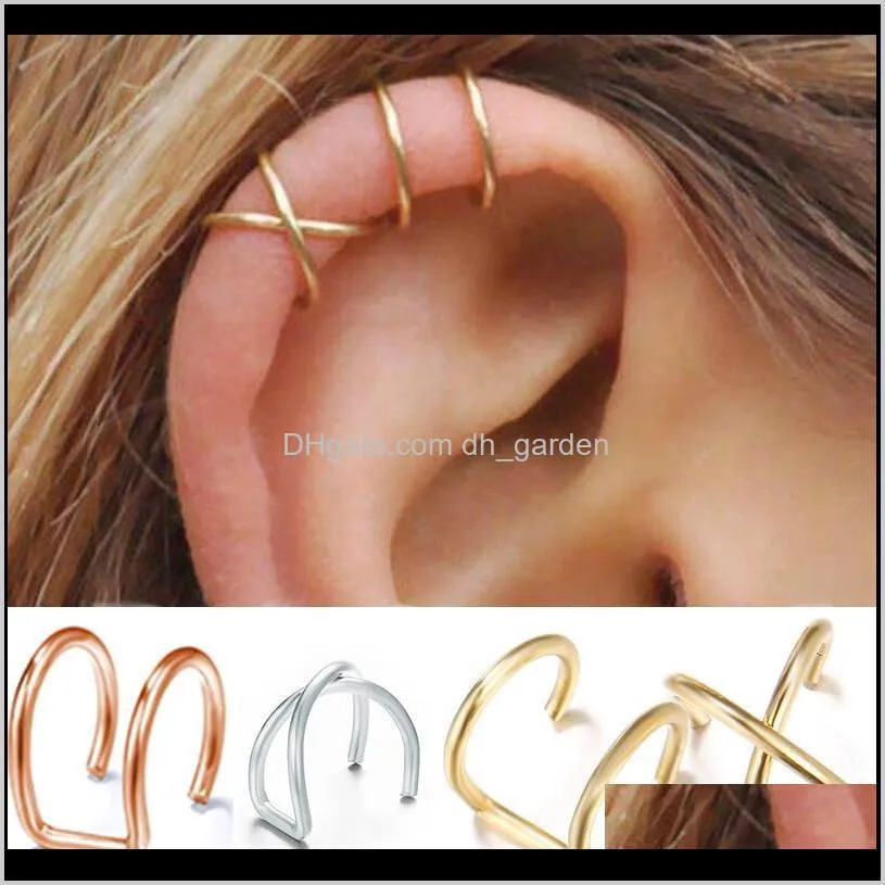 star leaf clip on earrings c shape stud silver gold leaves dangle hoop earrings fashion hip hop jewelry women ear cuff for women