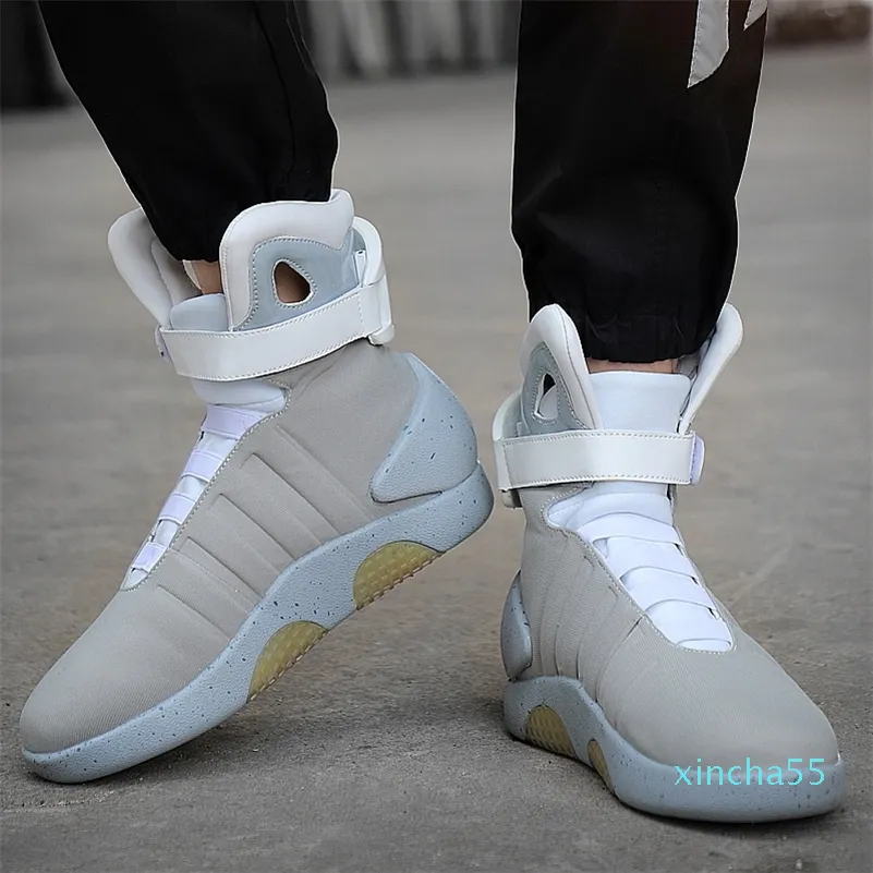 Men Boots USB Rechargeable Led Air Mag Sneakers Marty Mcfly's air mags Shoes for Man and Women Fashion Casual Shoes Back To The Future Glowing Desert