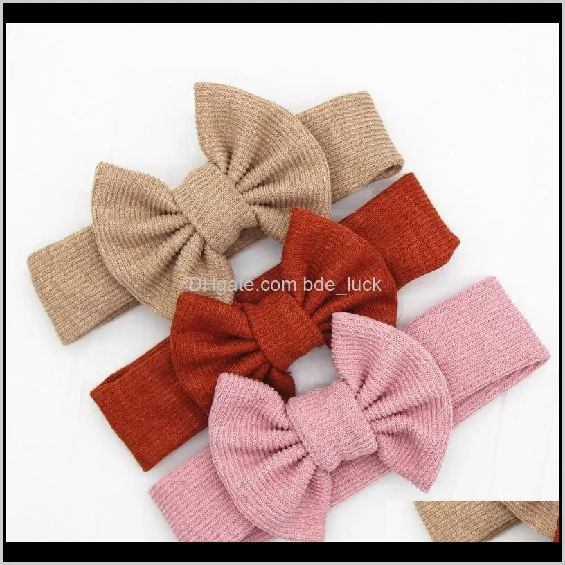 Cute Baby Girl Headbands Knitted Newborn Baby Bows Haarband Turban Infant Head Bands Hairbands For Kids Girls Hair Accessories
