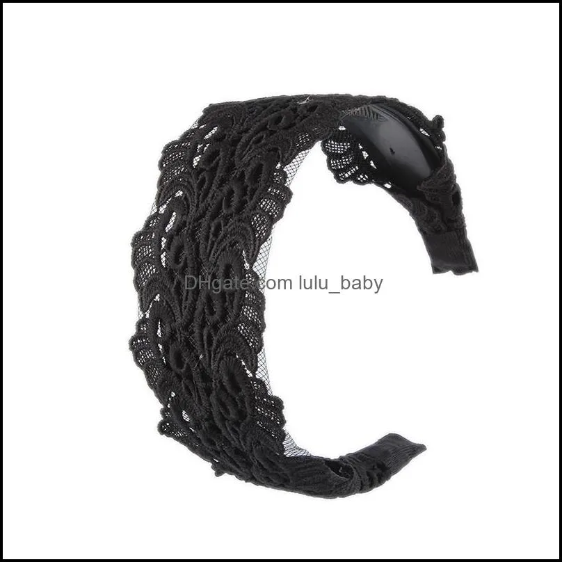 Hair Clips & Barrettes Womens Wide Headband Lace Hoop Bride Hairband Headwraps Accessories For Girls Embroidery Jewelry