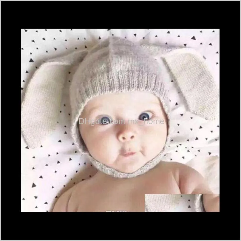 winter baby toddler kids boy girl knitted rabbit crochet ear woolen warm knitted beanie hat thicker