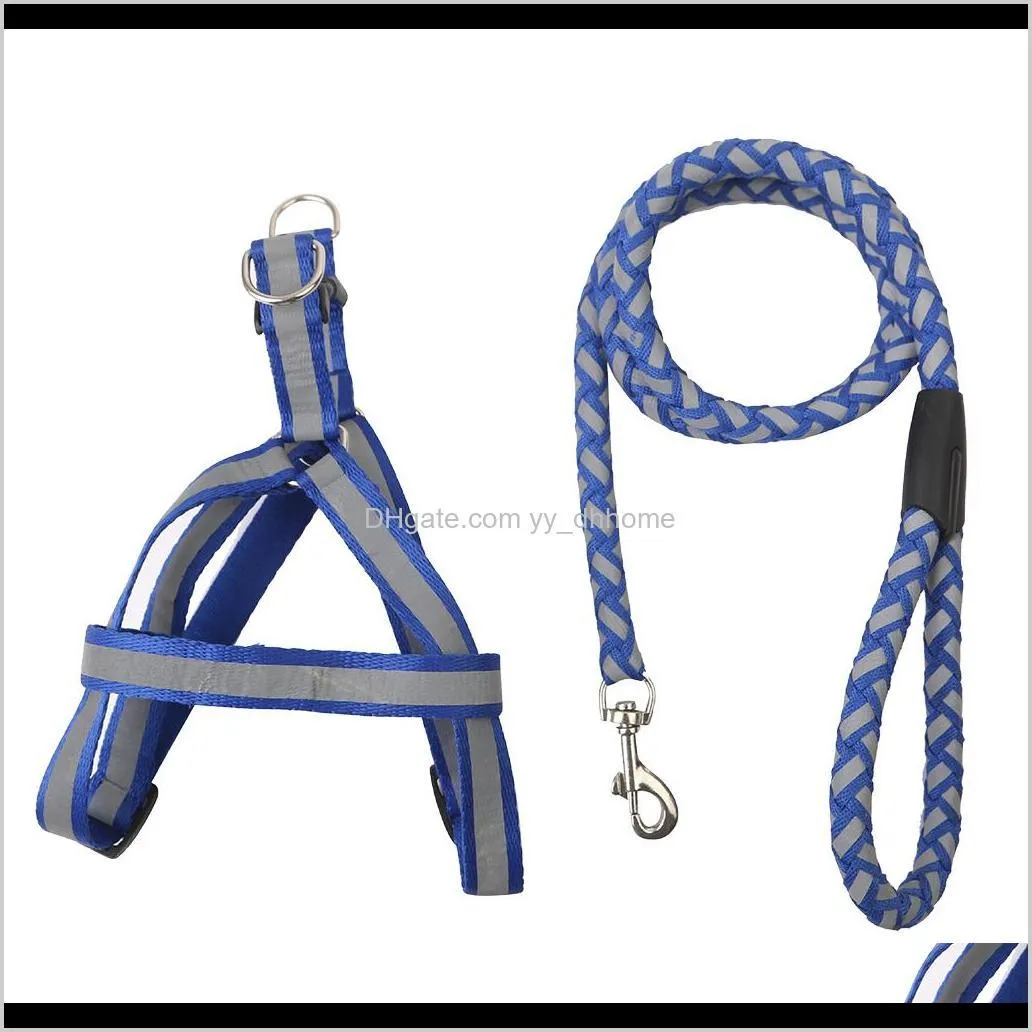adjustable dog leash set puppy bowtie harness vest with handle night reflective