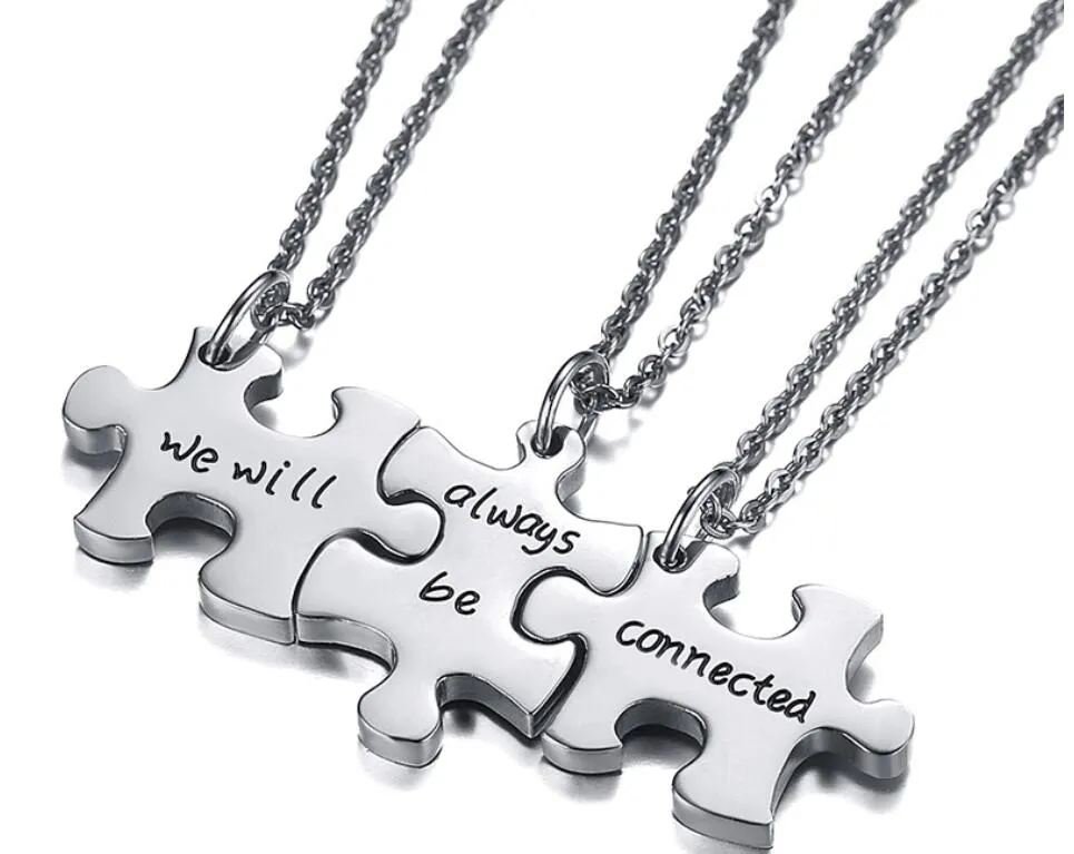 BFF Friendship Family Pendant Necklace Set 2 By 2 Side Or Miles