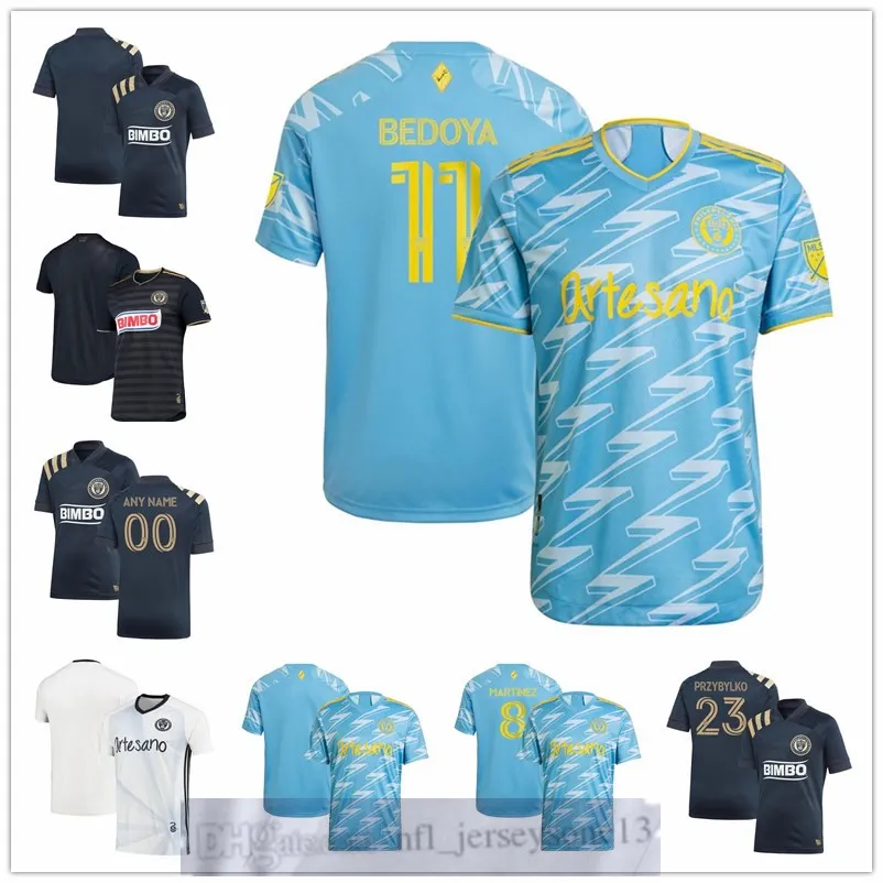 Personnalisé Philadelphie Hommes Femmes Union 23 Kacper Przybylko 11 Alejandro Bedoya 8 Jos￩ Andr￩s Mart￭nez 10 Jamiro Monteiro Navy 2020 Forever Faithful Replica Jersey