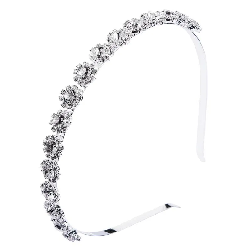 Hårklipp Barrettes Korean Fashion Elegant Accessories Women Wedding Full Rhinestone pannband Alloy Headband Band huvudkläder Drop