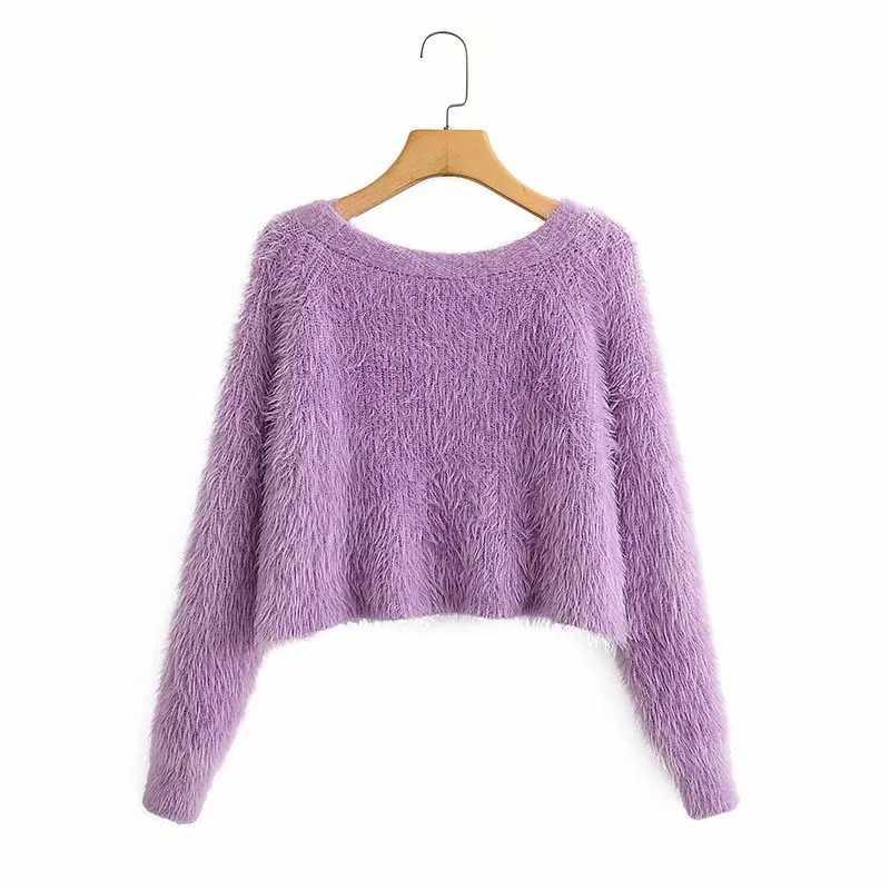 PERVERZE Double Mohair Cropped Tops パープル PERVERZE Double Mohair Cropped Tops パープル PERVERZE Double