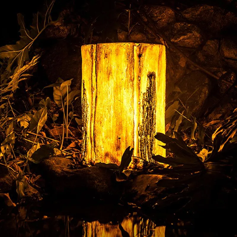 Газонные лампы Творческая имитация деревянная лампа вилла сад парк природное ландшафтное освещение на открытом воздухе на заднем дворе пень