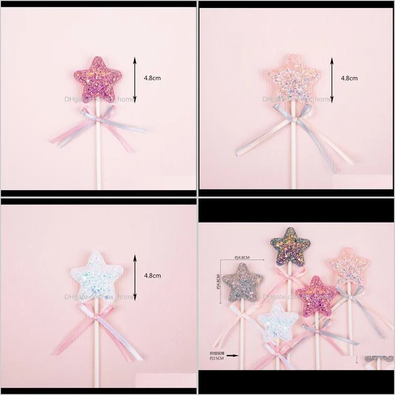 five-pointed star party cake topper flag cake decor supplies