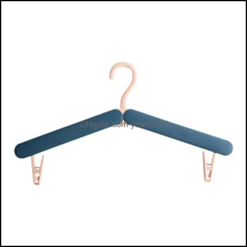 Hangers & Racks Multi-functional Travel Folding Coat Hanger Clothes Rack Collapsible With Clips