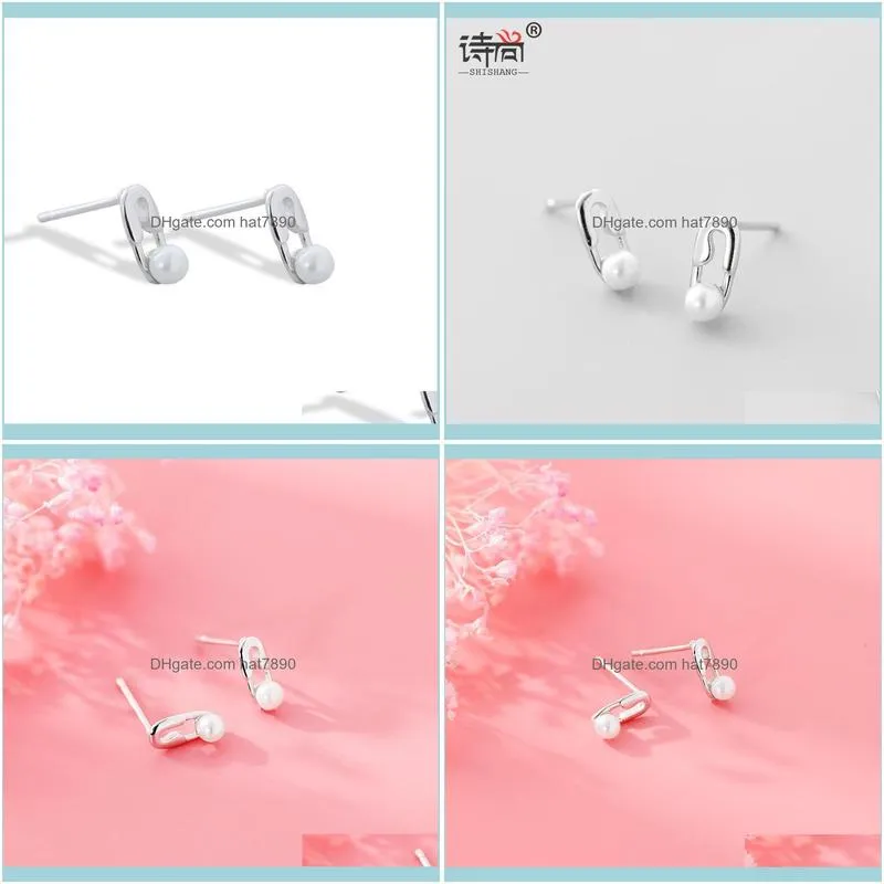 S925 silver ear nail simple fashion pin Pearl Earrings personality refined elegant new design earrings for women