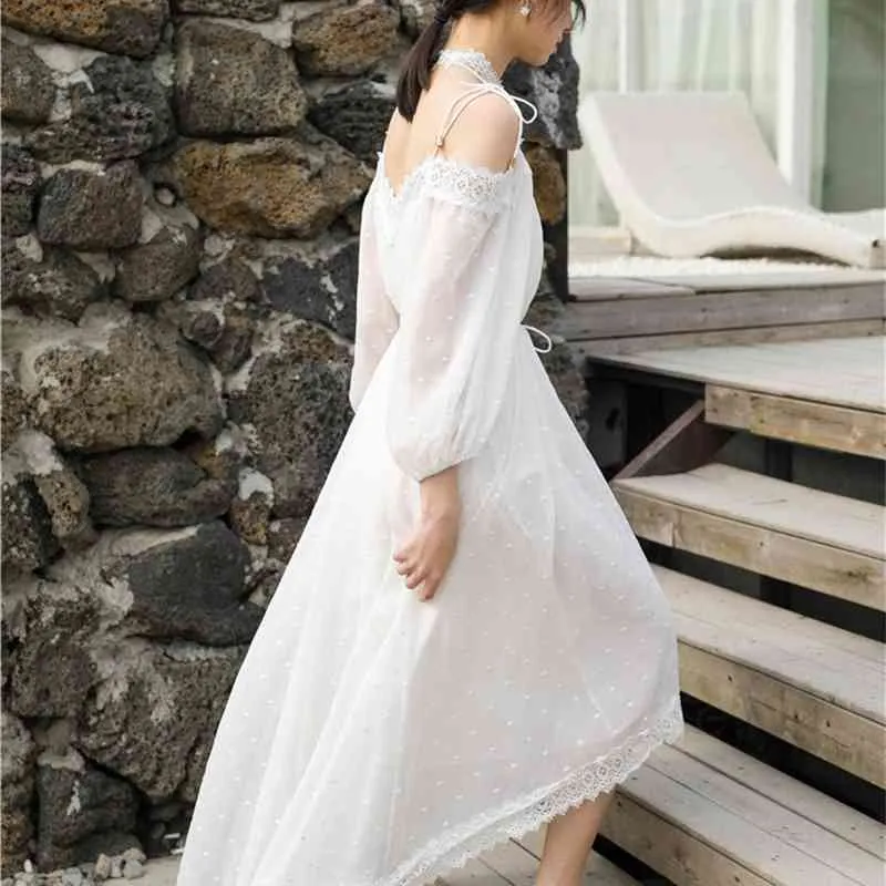 slim fit dress slacks The Flowy Party Dress in Pearl Lace – Hildur Yeoman main image 0
