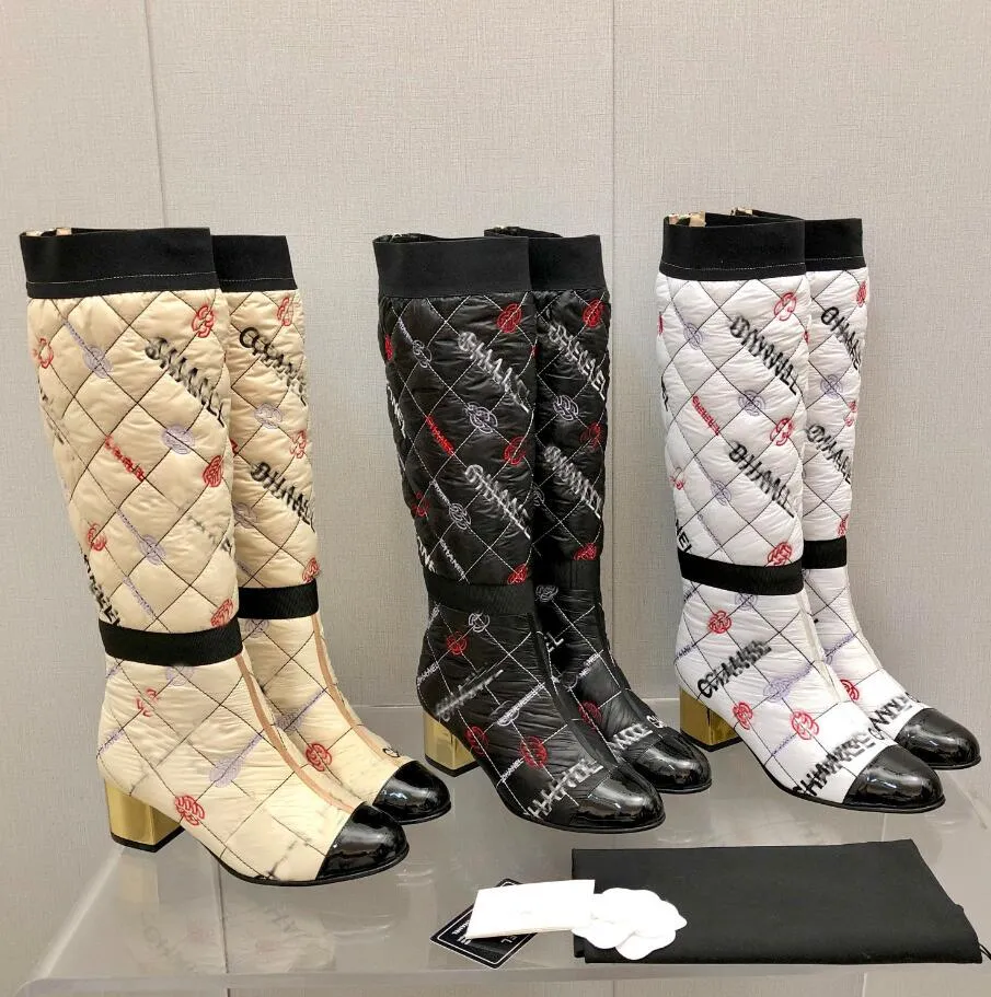 المصمم الفاخر أحذية عالية الألياف مختلطة الألياف Lambskin Calfskin Women Snow Winter Nature Boots