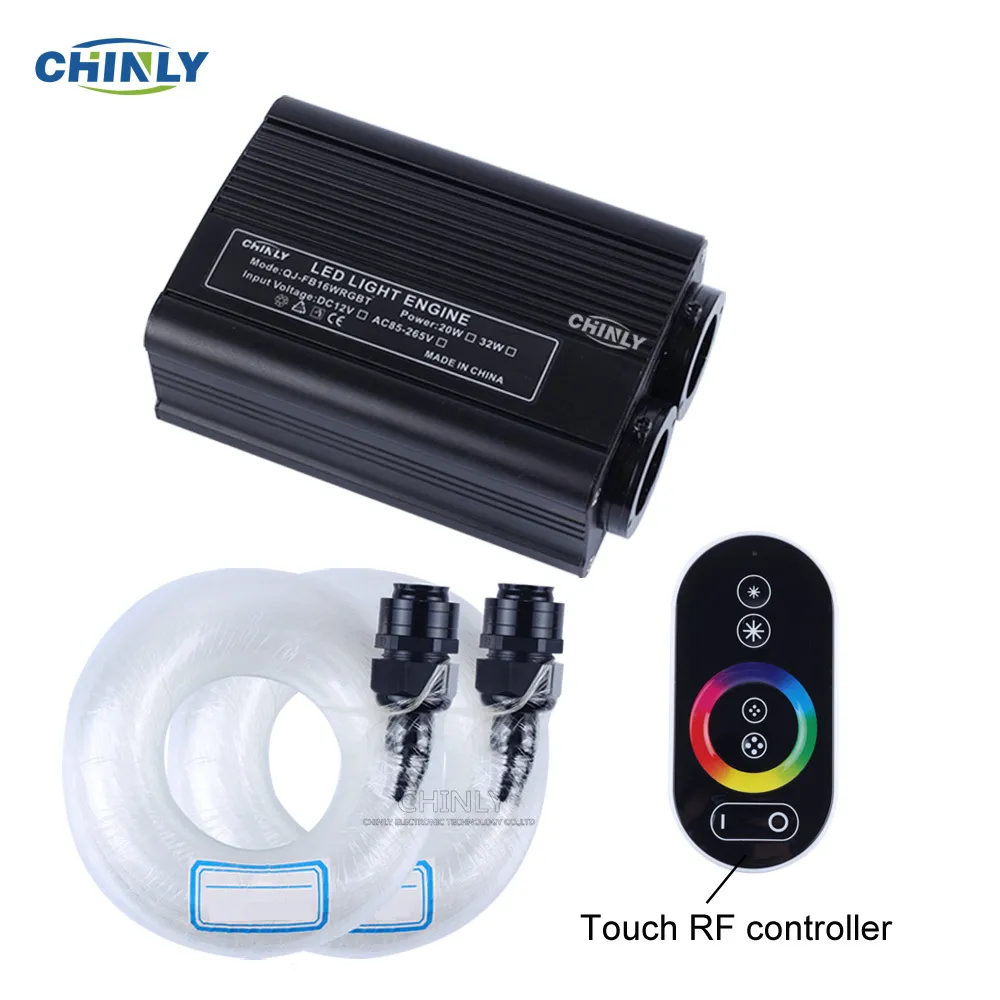 Auto Sternenhimmeldach 32W RGBW LED Faseroptischer Motortreiber Doppellicht Quellköpfe RF Touch Remote Controller für alle faseroptischen Kabelbeleuchtung