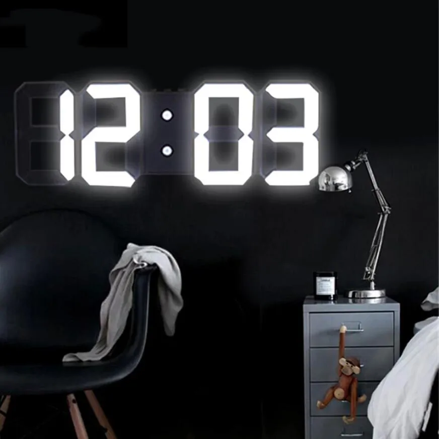 3D LED Dijital Duvar Saati Alarm Tarih Sıcaklık Otomatik Arka Işık Masa 3D LED Dijital Duvar Saati Alarm Tarih Sıcaklık Otomatik Arka Işık Masa