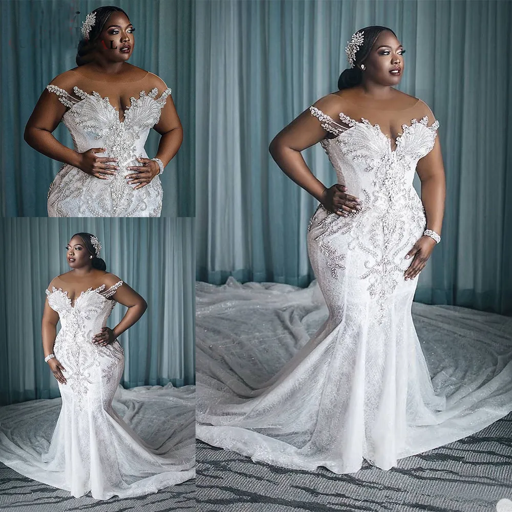 plus size mermaid wedding dress