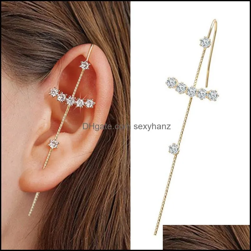 Stud 1Pc Ear Wrap Crawler Hook Earrings Multiple Styles Geometric Piercing Earring Street Hip Hop Jewelry