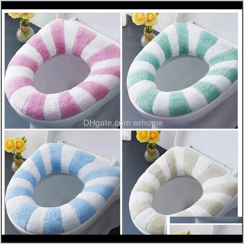 4pcs washable seat mat toilet seat cushion coat type pad thickened cover for home bathroom restroom