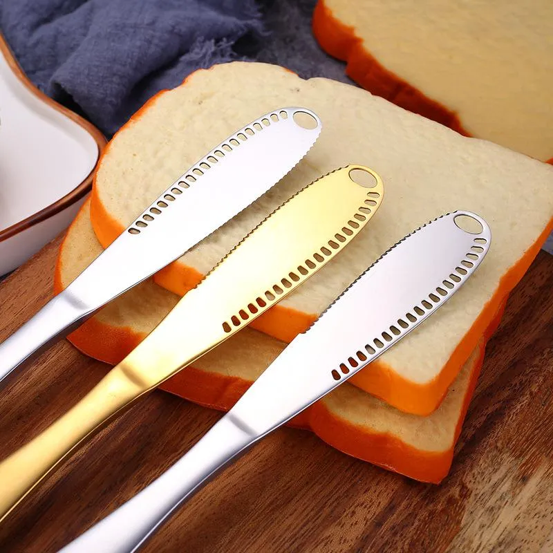 Butter Spreader Multiuse with Stainless Steel Butter Knife Serrated Edge Shredding Slots Easy to Hold for Bread Butter Cheese Jam DH9568