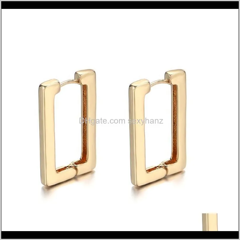 minimalist star rectangle triangle geometric hoop earrings for women gold color copper love heart hexagon earrings female 2020